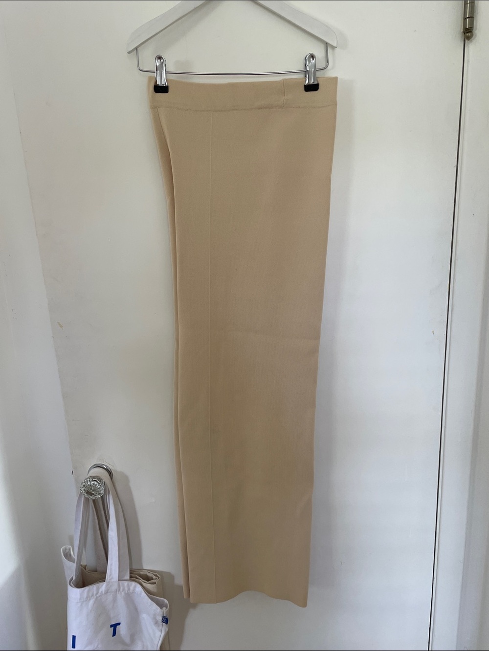 Zara Beige Wide-Leg Jumpsuit Pants